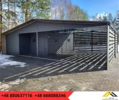 Garaż Blaszany Premium z Pomieszczeniem Gospodarczym i Wiatą -Hit Podbitka!
