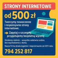 Tanie strony internetowe, od 500 zł.