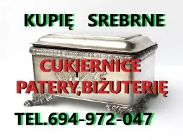 KUPIĘ SREBRNE CUKIERNICE,PATERY,ŚWIECZNIKI,BIŻUTERIĘ KONTAKT-694972047
